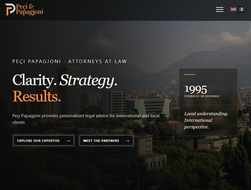 Prezantimi i projektit Peci Papagjoni Law Firm